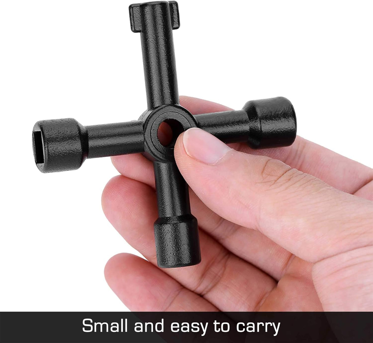 HAUTMEC 4 Way Multi-functional Universal Cross Key Zinc Alloy Plumbers Electricians Valve Tools Black Keys, HT0099-SY