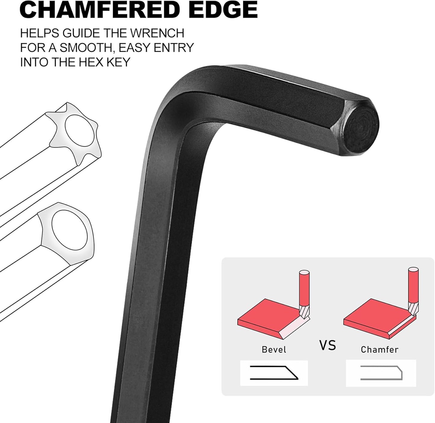 HAUTMEC 61-Piece Allen Wrench Set, Includes 25PC Folding, 36PC Long And Short Arm Hex Key Set, Metric/SAE/Torx Size, Chrome Vanadium Steel, Chamfered Edge for General Applications, HT0389