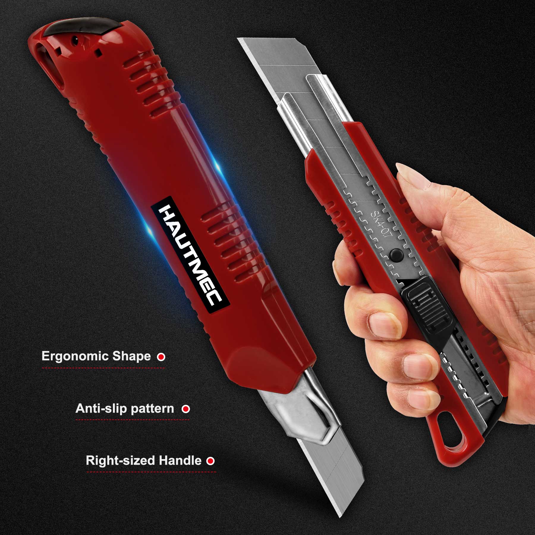 Heavy-Duty Utility Knife w/ Retractable Blade